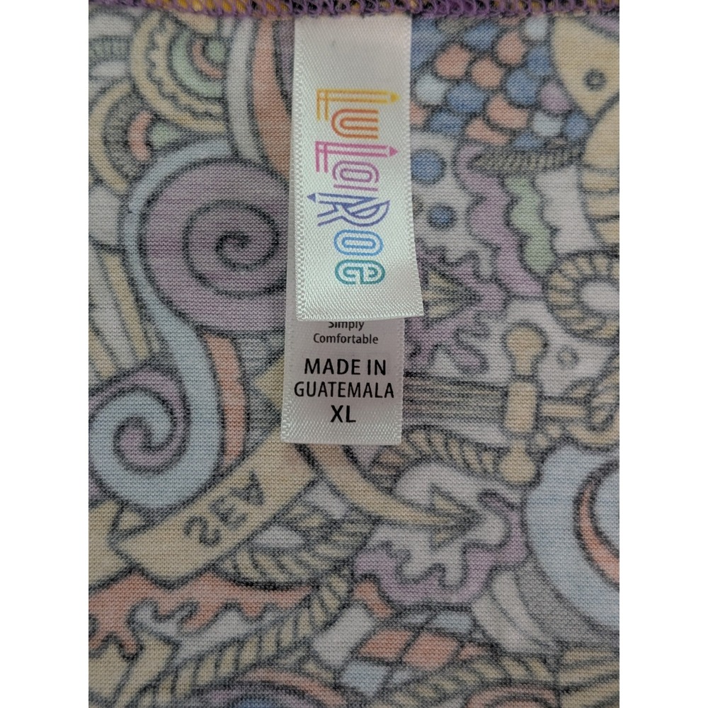 LuLaRoe Perfect T Top Womens XL Multi Color Nautical Doodle Print Tunic - Picture 3 of 6